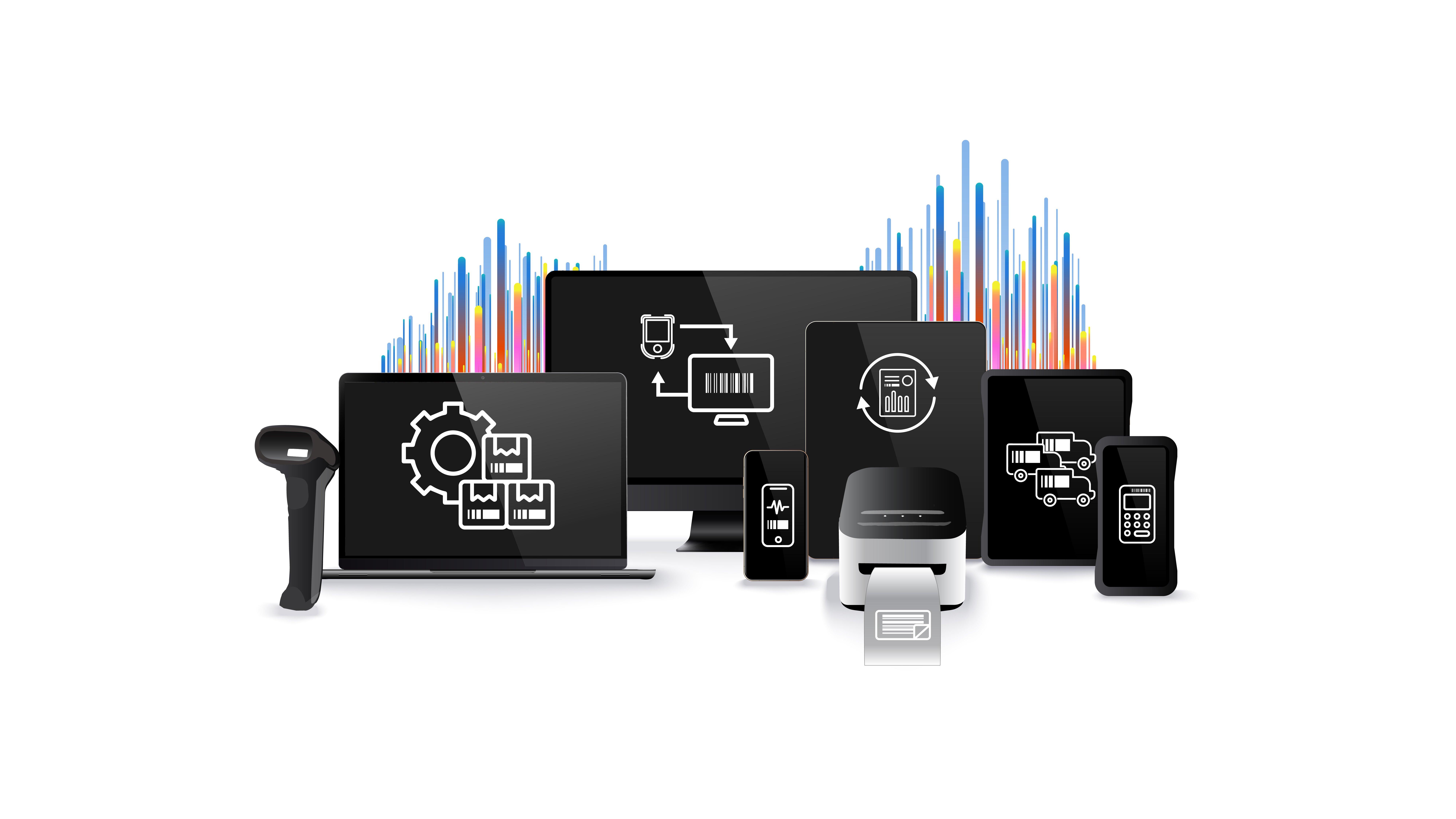 The barcode warehouse solutions graphic